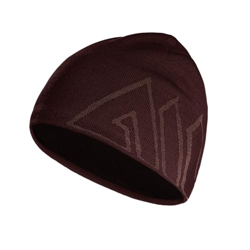 Joscoal Beanie Merinowolle Mütze Unisex Merino Wolle Mütze Frühling Atmungsaktive Haube für Damen und Herren, Strickmütze Warme Sportmütze Hat für Herbst und Winter, Burgunderrot von Joscoal