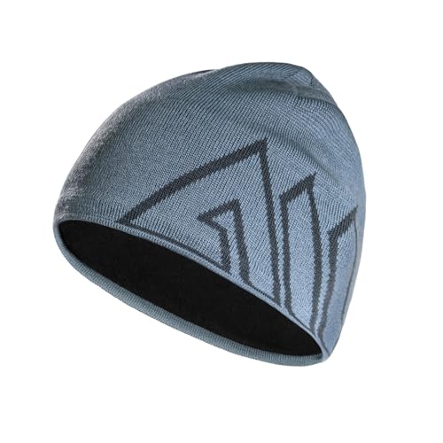 Joscoal Beanie Merinowolle Unisex Merino Wolle Mütze, Atmungsaktive Frühling Haube für Damen und Herren, Strickmütze Warme Sportmütze Hat für Herbst und Winter, Nebelblau von Joscoal