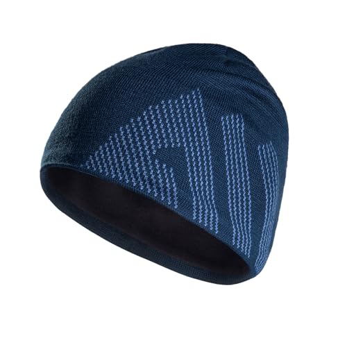 Joscoal Merino Mütze Beanie Merinowolle Hat Weich Warm Wintermütze Stretch Sportmütze, Bequem Strickmütze Atmungsaktive Wool Haube Geschenke für Damen & Herren Dunkelblau von Joscoal