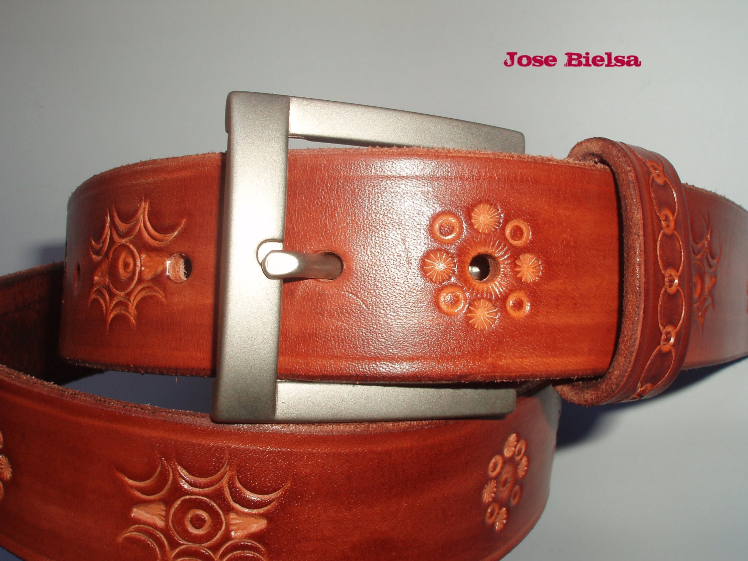 Ledergürtel 4 cm Braun Gestanzt Ledergürtel 4 cm Braun Gestanzt von JoseBielsa