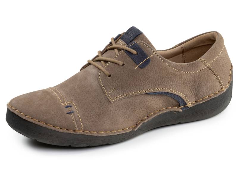 Josef Seibel, klassische Damen-Schnürschuhe, Weite G, mit herausnehmbarem Fußbett, Camel-Marine, Größe 36 von Josef Seibel