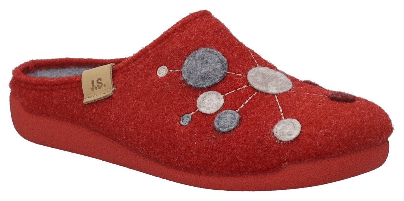 Josef Seibel Cara 02 Hausschuh Pantoffel, Slipper mit bunter Verzierung von Josef Seibel