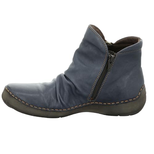 Josef Seibel Damen Klassische Stiefeletten Fergey 24,Weite G (Normal),Wechselfußbett,reißverschluss,gerafft,Boots,Stiefel,blau,39 EU von Josef Seibel