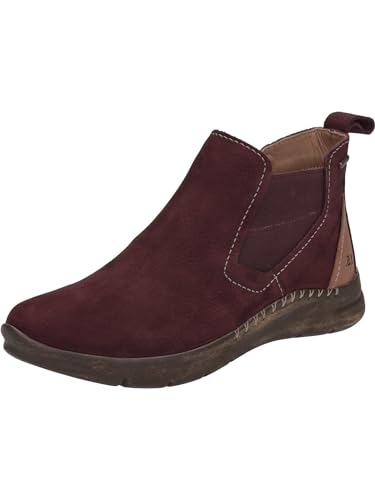 Josef Seibel Damen Chelsea Boots Conny 57,Weite G (Normal),Wechselfußbett,wasserdicht,halbstiefel,Kurzstiefel,Plum-Kombi,38 EU von Josef Seibel