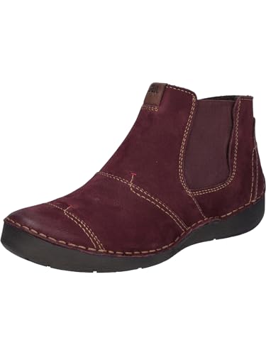 Josef Seibel Damen Chelsea Boots Fergey 55,Weite G (Normal),Wechselfußbett,uebergangsstiefel,Schlupfstiefel,flach,Stiefel,Plum,43 EU von Josef Seibel