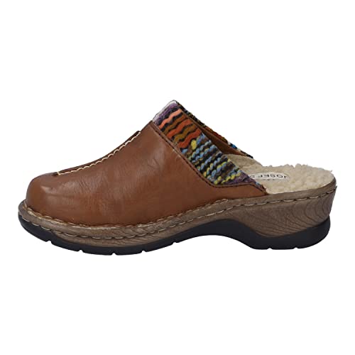 Josef Seibel Damen Clogs Catalonia 59, Frauen Slipper,Weite G (Normal),Mules,Gartenschuhe,Sommerschuhe,sommerclogs,Braun (Brandy-Multi),37 EU von Josef Seibel