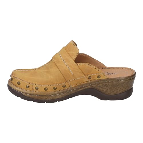 Josef Seibel Damen Clogs Catalonia 63, Frauen Slipper,Weite G (Normal),Schlupfschuhe,schluepfschuhe,Slip-ons,Mules,Gelb (Safran),40 EU von Josef Seibel