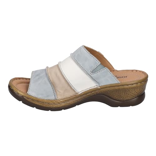 Josef Seibel Damen Pantoletten Catalonia 64, Frauen Slipper,Weite G (Normal),Gartenschuhe,Sommerschuhe,sommerclogs,Blau (SkyBlue-Multi),39 EU von Josef Seibel