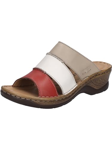 Josef Seibel Damen Clogs Catalonia 86, Frauen Slipper,Weite G (Normal),Mules,Gartenschuhe,Sommerschuhe,sommerclogs,rot-Multi,41 EU von Josef Seibel
