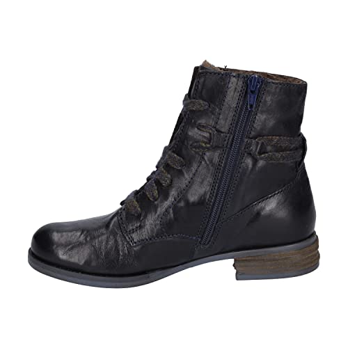 Josef Seibel Damen Schnürstiefeletten Sanja 18,Weite G (Normal),Wechselfußbett,schnürboots,reißverschluss,Stiefel,Blau (Ocean),43 EU von Josef Seibel