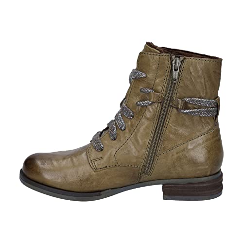 Josef Seibel Damen Schnürstiefeletten Sanja 18,Weite G (Normal),Wechselfußbett,Bootee,Booties,halbstiefel,Kurzstiefel,Grün (Oliv),37 EU von Josef Seibel