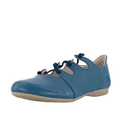 Josef Seibel Damen Halbschuhe Fiona.04, Frauen Ballerinas,offen,Übergröße,Leder,Gummizug,schnürung,Low-top,weich,bequem,Basic,Blau,44 EU / 9.5 UK von Josef Seibel