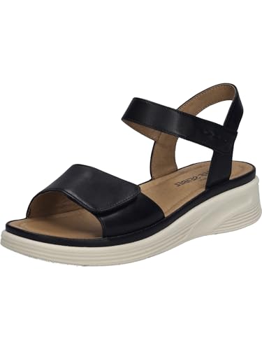 Josef Seibel Damen Keilsandalen Sevran 01, Frauen Sandalen,Weite G (Normal),flach,Sommerschuhe,Freizeitschuhe,schwarz,38 EU von Josef Seibel