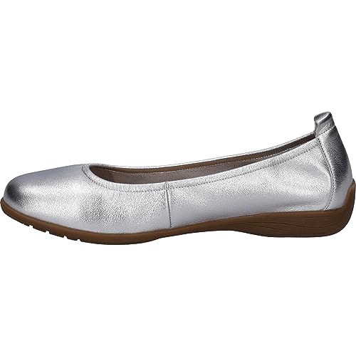 Josef Seibel Damen Klassische Ballerinas Fenja 01,Weite G (Normal),Ballerina-Schuhe,Ballett-Schuhe,Ballet-Flats,flach,Silber,44 EU von Josef Seibel