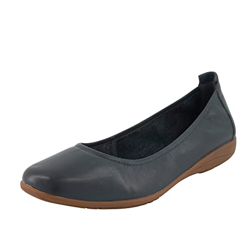 Josef Seibel Damen Klassische Ballerinas Fenja 01 | Normal (G) | Leder | Ballet-Flats | Ausgehschuhe | Abendschuhe | Slides | Slip-ons,Ozeanblau,43 EU von Josef Seibel