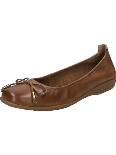 Josef Seibel Damen Klassische Ballerinas Fenja 09,Weite G (Normal),Ballet-Flats,Ausgehschuhe,Abendschuhe,Slip-ons,Schleife,Camel,38 EU von Josef Seibel