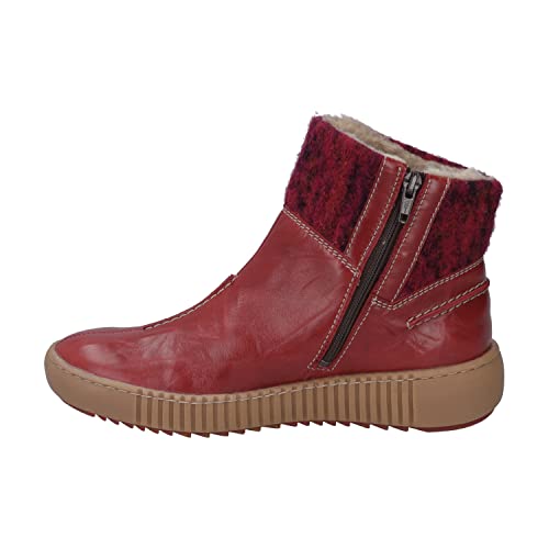 Josef Seibel Damen Klassische Stiefeletten Maren 22,Weite G (Normal),Wechselfußbett,winterschuhe,gefüttert,Rot (hibiscus-kombi),39 EU von Josef Seibel