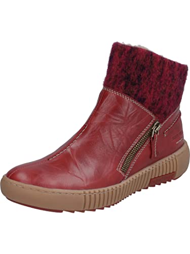 Josef Seibel Damen Klassische Stiefeletten Maren 22,Weite G (Normal),Wechselfußbett,winterschuhe,gefüttert,Rot (hibiscus-kombi),39 EU von Josef Seibel