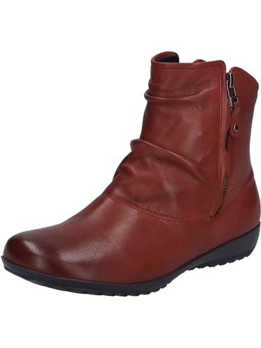 Josef Seibel Damen Klassische Stiefeletten Naly 24,Weite G (Normal),uebergangsstiefel,reißverschluss,gerafft,Boots,Rot (Carmin),42 EU von Josef Seibel