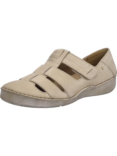 Josef Seibel Damen Kletthalbschuhe Fergey 59,Weite G (Normal),Wechselfußbett,Freizeitschuhe,Sportschuhe,Klettverschluss,beige,38 EU von Josef Seibel