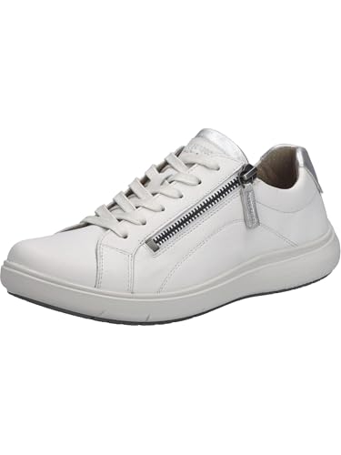 Josef Seibel Damen Low-Top Sneaker Megan 01,Weite G (Normal),Wechselfußbett,Strassenschuhe,Freizeitschuhe,Weiss-Silber,42 EU von Josef Seibel