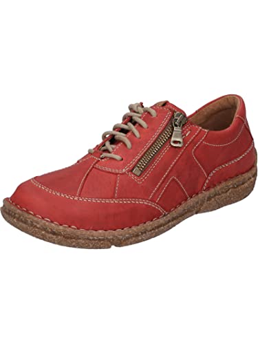 Josef Seibel Damen Low-Top Sneaker Neele 54,Weite G (Normal),Wechselfußbett,Freizeitschuhe,Laufschuhe,schnürschuhe,rot-Kombi,37 EU von Josef Seibel