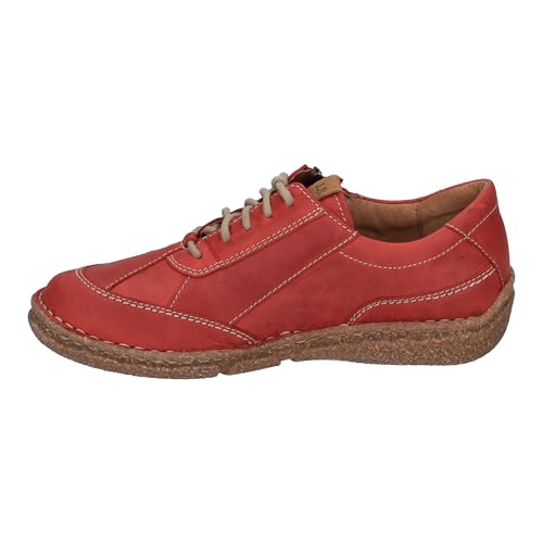 Josef Seibel Damen Low-Top Sneaker Neele 54,Weite G (Normal),Wechselfußbett,Turnschuhe,Laufschuhe,schnürschuhe,rot-Kombi,43 EU von Josef Seibel