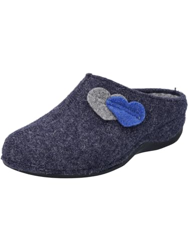 Josef Seibel Damen Pantoffeln Cholet 02,Weite H (Weit),Wechselfußbett,Gartenschuhe,Puschen,Pantoletten,pantine,dunkelblau-Multi,39 EU von Josef Seibel