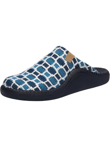 Josef Seibel Damen Pantoffeln Monaco.D.03,Weite F 1/2 (Schmal),hausschlappen,hauslatsch,hofschuh,treter,finken,türkis-Multi,38 EU von Josef Seibel