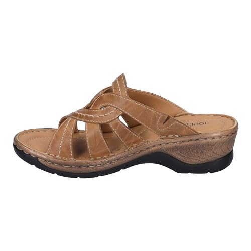 Josef Seibel Damen Pantoletten Catalonia 01,Weite G (Normal),Ladies,Schlupfschuhe,schluepfschuhe,Slipper,Slides,Slip-ons,Braun (Camel),42 EU / 8 UK von Josef Seibel