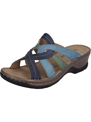 Josef Seibel Damen Pantoletten Catalonia 01, Frauen Slipper,Weite G (Normal),Backless Slipper,Gartenschuhe,dunkelblau-Multi,38 EU von Josef Seibel