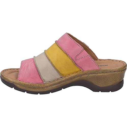 Josef Seibel Damen Pantoletten Catalonia 64, Frauen Slipper,Weite G (Normal),Gartenschuhe,Sommerschuhe,sommerclogs,pink-Multi,38 EU von Josef Seibel