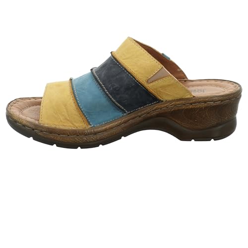 Josef Seibel Damen Pantoletten Catalonia 64,Weite G (Normal),Lady,Ladies,Women's,Woman,Slipper,Slides,Sandalen,Gelb (gelb-Multi),39 EU / 6 UK von Josef Seibel