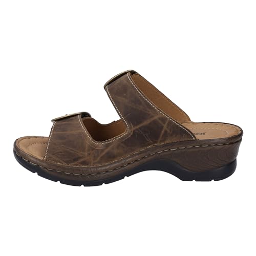 Josef Seibel Damen Pantoletten Catalonia 76, Frauen Slipper,Weite G (Normal),Mules,Gartenschuhe,Sommerschuhe,sommerclogs,Braun (Brandy),40 EU von Josef Seibel