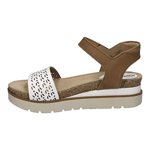 Josef Seibel Damen Plateausandalen Clea 09,Weite G (Normal),women's,woman,plateausandaletten,sommerschuhe,dicke,sohle,Weiß (weiss-kombi),41 EU / 7 UK von Josef Seibel