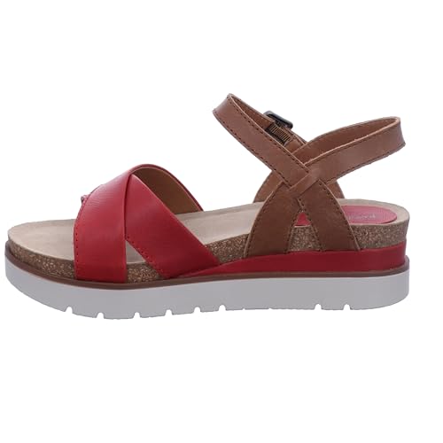 Josef Seibel Damen Plateausandalen Clea 10,Weite G (Normal),weiblich,ladies,women's,plateausandaletten,sommerschuhe,Rot (rot-kombi),40 EU / 6.5 UK von Josef Seibel