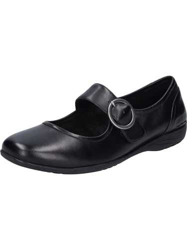 Josef Seibel Damen Riemchenballerinas Fenja 18, Frauen Flats,Weite G (Normal),Ballet-Flats,Ausgehschuhe,Abendschuhe,Black-Black,37 EU von Josef Seibel