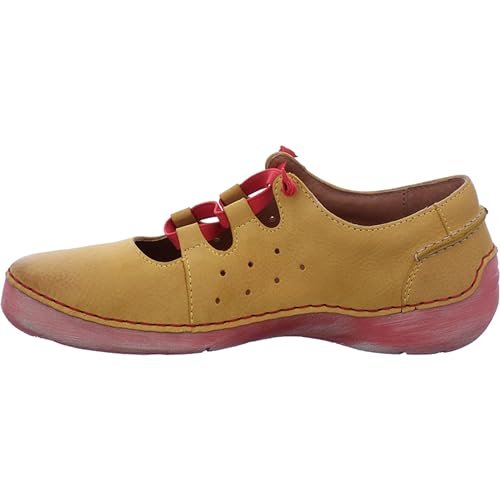 Josef Seibel Damen Riemchenballerinas Fergey 71,Weite G (Normal),lose Einlage,Sommerschuhe,Riemchen,Gummizug,weiblich,Gelb (gelb-Kombi),37 EU / 4 UK von Josef Seibel