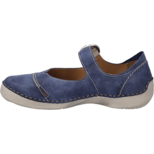 Josef Seibel Damen Riemchenballerinas Fergey 80,Weite G (Normal),Wechselfußbett,spangenballerinas,Mary-Jane,Ballerinen,Blau (Ocean),38 EU von Josef Seibel