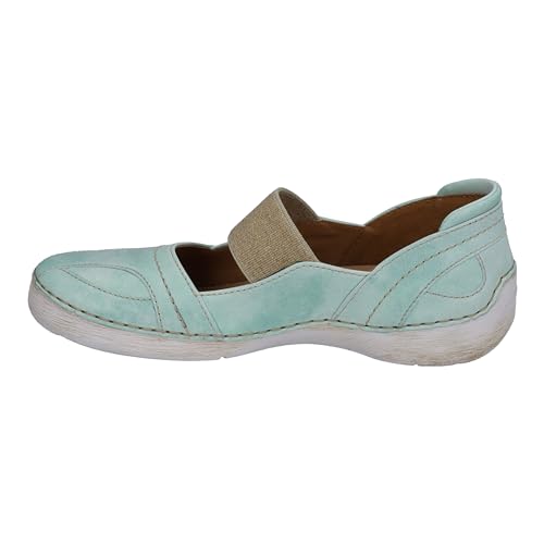 Josef Seibel Damen Riemchenballerinas Fergey 89,Weite G (Normal),Wechselfußbett,Ballerinen,Halbschuhe,Sommerschuhe,Slipper,Grün (Mint),42 EU von Josef Seibel