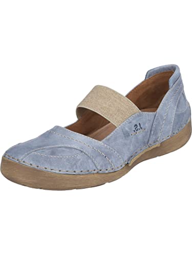 Josef Seibel Damen Riemchenballerinas Fergey 89,Weite G (Normal),Wechselfußbett,Ballet-Flats,flach,Ausgehschuhe,Blau (Jeans),39 EU von Josef Seibel