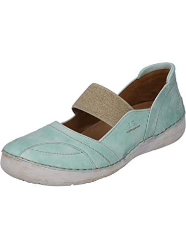 Josef Seibel Damen Riemchenballerinas Fergey 89,Weite G (Normal),Wechselfußbett,Halbschuhe,Sommerschuhe,Slipper,flach,Grün (Mint),38 EU von Josef Seibel