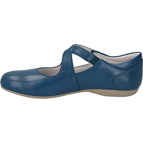 Josef Seibel Damen Riemchenballerinas Fiona 72, Frauen Flats,Weite G (Normal),Ballerinen,Halbschuhe,Sommerschuhe,flach,blau,38 EU von Josef Seibel