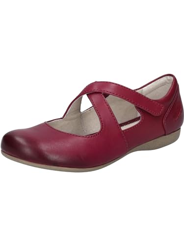 Josef Seibel Damen Riemchenballerinas Fiona 72, Frauen Flats,Weite G (Normal),flach,Ausgehschuhe,Abendschuhe,Slip-ons,Berry,37 EU von Josef Seibel