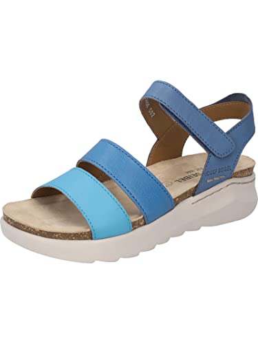 Josef Seibel Damen Riemchensandalen Celine 06,Weite G (Normal),Sandaletten,Sommersandalen,bequem,flach,Sommerschuhe,blau-Multi,38 EU von Josef Seibel