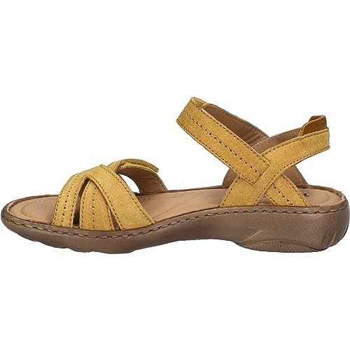 Josef Seibel Damen Riemchensandalen Debra 62, Frauen Sandalen,Weite G (Normal),sommersandalen,bequem,flach,sommerschuhe,safran,39 EU von Josef Seibel