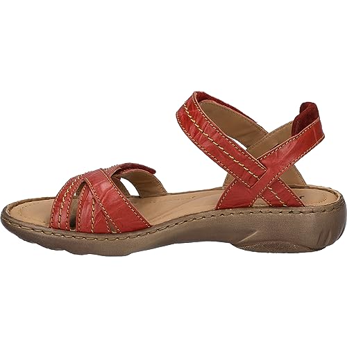 Josef Seibel Damen Riemchensandalen Debra 62, Frauen Sandalen,Weite G (Normal),sommersandalen,flach,sommerschuhe,rot,38 EU von Josef Seibel