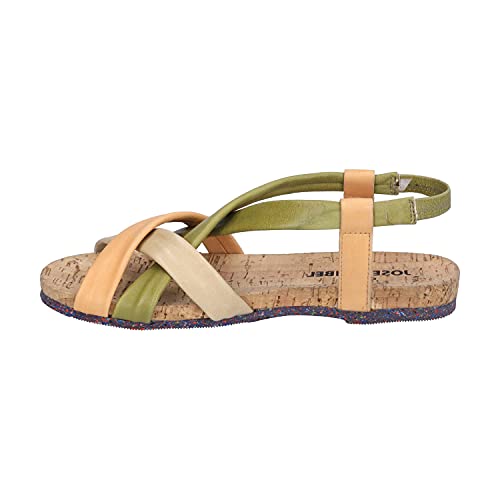 Josef Seibel Damen Riemchensandalen Henriette 01,Weite G (Normal),sandaletten,sommersandalen,flach,women's,woman,Grün (oliv-multi),37 EU von Josef Seibel