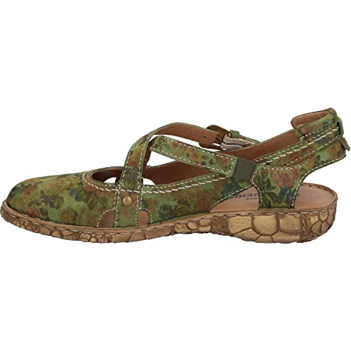 Josef Seibel Damen Riemchensandalen Rosalie 13,Weite G (Normal),offene Schuhe,Sandaletten,Sommersandalen,bequem,flach,Grün (Oliv-Multi),42 EU von Josef Seibel