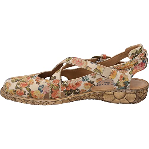 Josef Seibel Damen Riemchensandalen Rosalie 13,Weite G (Normal),offene Schuhe,Strandschuhe,Sandaletten,bequem,flach,beige-Multi,40 EU von Josef Seibel